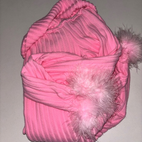 NWOT Off Shoulder Ribbed Fuzzy Cuff Sweater Dress - Picture 5 of 5